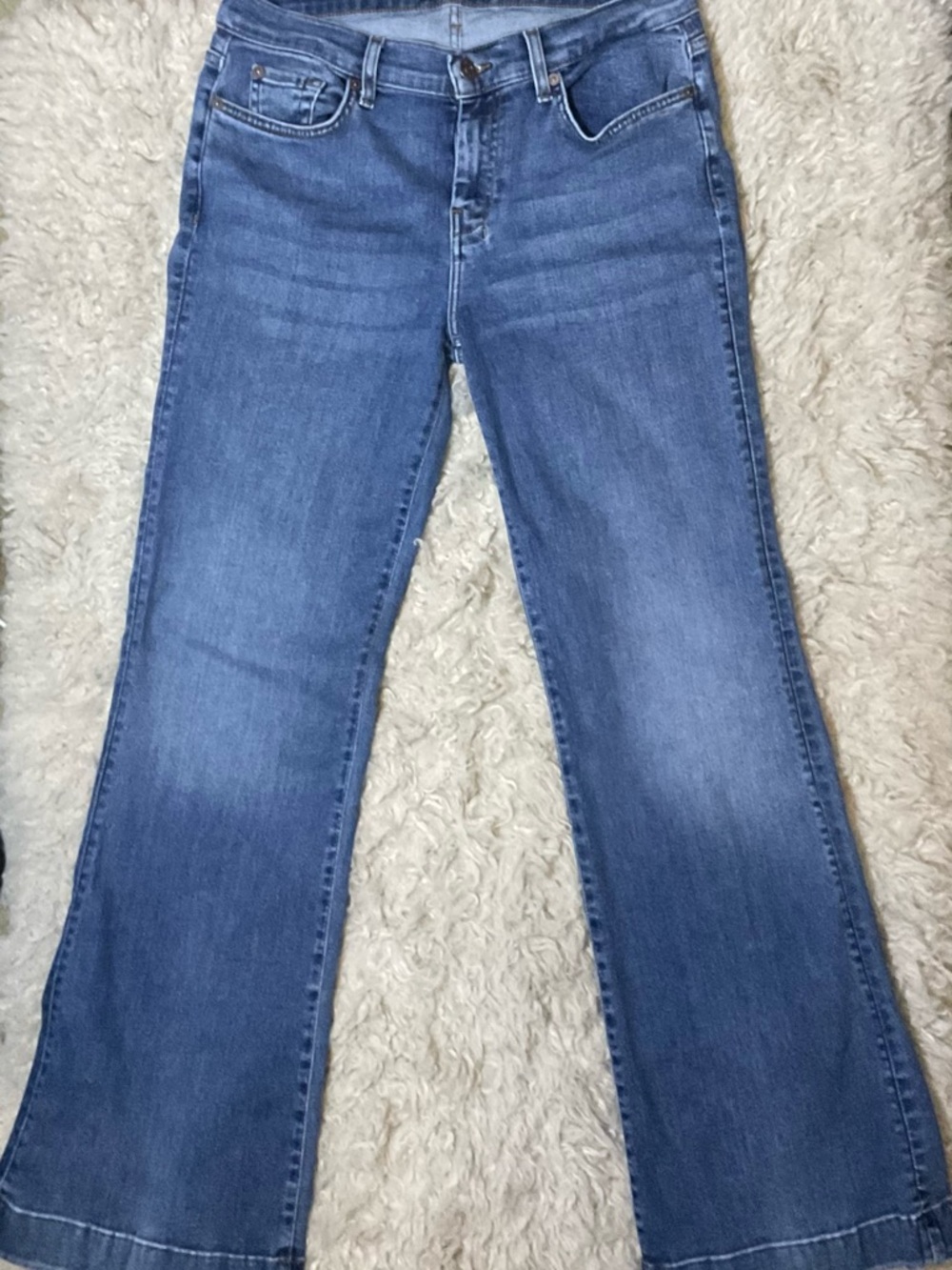 7 For All Mankind Women's Medium Blue Bootcut Jeans - Picture 4 of 8